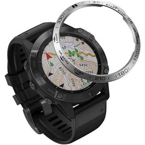 HKTS Per Garmin Fenix 7 6 6XPro Sapphire lunetta anello copertura in acciaio inox custodia protettiva Smart Watch Sport adesivo caso paraurti anello (colore: C, dimensioni: per Fenix 7)