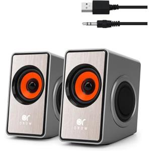 OR O R O W OROW Casse PC,12W Altoparlanti per computer,Mini Altoparlanti PC Stereo Sound,Altoparlante USB,3,5 mm jack,(Argenteo)