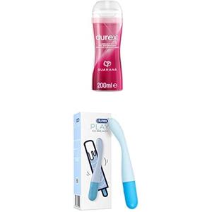 Durex Pacchetto Durex Massage 2 in 1, Gel Lubrificante Intimo a Base Acqua e Gel per Massaggi, con Guaranà, 200 ml + Durex Play Ice Breaker, Waterproof