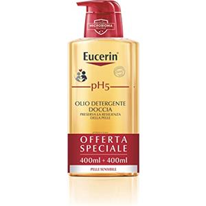 Eucerin Olio Detergente pH5 - 800 ml, Delicato per Pelle Secca e Sensibile, Senza Sapone Alcalinico
