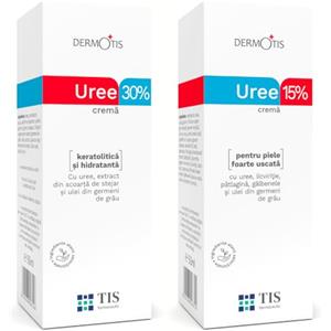 TIS farmaceutic TIS Set Crema Urea 30% + Urea 15% - Eczemi, Cheratosi, Psoriasi, eruzioni cutanee, Pelle Secca, Screpolata - migliora l'aspetto delle ferite e cicatrici | Acido Lattico (AHA), Olio di Germe di Grano