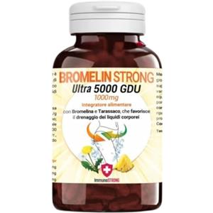 ImmunoSTRONG Bromelina Forte Drenante - Bromelina Drenante Purissima Alto Dosaggio 5000 Gdu Con Tarassaco Ad Azione Anticellulite E Detox 120 Compresse 1000 Mg - ImmunoSTRONG