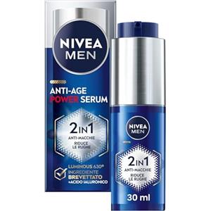 NIVEA MEN Anti-Age Power Serum Anti-Macchie 30 ml, Siero viso antirughe e macchie con Luminous630, Siero viso acido ialuronico per macchie scure e dell'età, Siero antimacchia viso da uomo