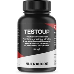 NUTRAKORE TestoUp® Uomo, Massa muscolare | 4000MG x dose | Energy Booster, Azione Rapida e Potente | Alto dosaggio di Tribulus Terrestris, Maca Peruviana, Glutatione, Arginina, Citrullina e Carnitina.