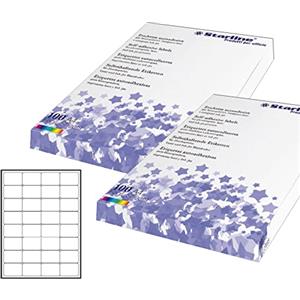 STARLINE Etichette Adesive Bianche Permanenti 47,5x35 mm con Angoli Arrotondati - 32 Etichette per Foglio - Confezione da 100 Fogli A4