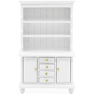Odoria 1/12 Miniatura Armadio Bianca con Banco da Lavoro Accessori per Mobili di Casa Delle Bambole