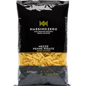 Massimo Zero Mezze Penne Rigate Senza Glutine 1 Kg - 100% Ingredienti Naturali, Senza Additivi, OGM Free