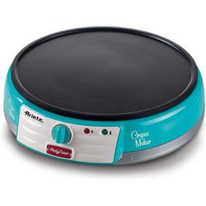 Ariete 202 Crepes Maker Party Time Piastra per Crepes antiaderente 2 spatole in legno ricettario 1000 W Azzurro