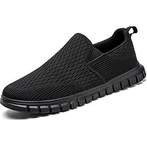 Oltyutc Mocassini da Uomo Slip on Sneaker Casual Scarpe da Running Corsa Scarpe Antinfortunistica Leggera Fitness Traspirante Camminata Nero 40 EU