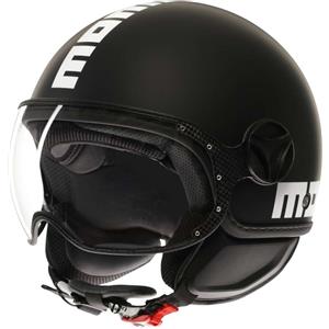 Momo design Casco Moto Jet Momo Design FGTR CLASSIC Mono Nero Opaco Bian