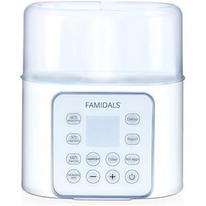 Famidals Scaldabiberon Sterilizzatore Neonato 9 in 1 scaldalatte, sterilizzatore, scongelatore, omogeneizzatore, fermentatore, cuociuova, timer, programmazione dell'accensione