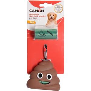 Camon Dispenser TPR Poo - Porta sacchetti igienici con 2 rotoli da 15 sacchetti
