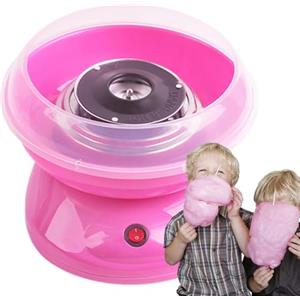 HUOLE Macchina Per Zucchero Filato Elettrico, Mini Retro Cotton Candy Machine, Casalingo Per La Creazione di Zucchero Filato con 10 Bastoncini di Bambù, per Festa di Compleanno per Bambini (rosa)