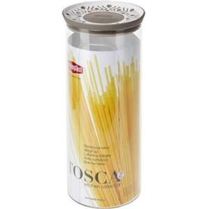 Stefanplast Barattolo Ermetico Tosca 12x28 cm, 2,2 litri, Bianco/Tortora