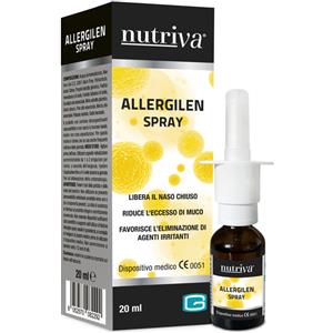 Nutriva Allergilen Spray 20 ml - Dispositivo Nasale con Aloe Vera, Propolis, Mirra, Eucalipto, Pino e Menta per Favorire la Respirazione