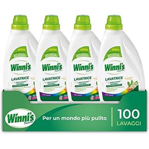 Winni's - Detersivo Lavatrice Ipoallergenico Color in Ecoformato, 100 Lavaggi, con Smacchianti Naturali da Biofermentazione e Materie Prime di Origine Vegetale, 1125 ml x 4 Confezioni