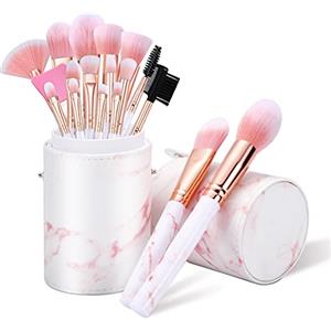 START MAKERS Pennelli Make Up START MAKERS 16 Pezzi Set Pennelli per Trucco Premium Synthetic Pennello Make Up Professionale per Fondotinta, Blush con Pennelli Maschera Viso e Porta Pennello Trucco