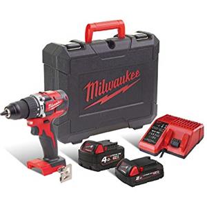 Milwaukee Trapano Avvitatore Compact Brushless con Percussione M18™ CBLPD-422C, Batteria e Accessori Inclusi
