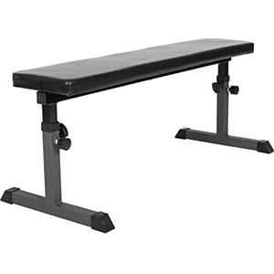 GYRONETICS® Panca Piatta - Regolabile, 112 x 46 x 44-56 cm, Carico Massimo 200 kg, Cuscino Imbottito, in Acciaio - Panca Piana per Sollevamento Pesi, Fitness, Allenamento, Palestra, Addominali, Casa