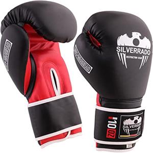 SILVER RADO® Guantoni da boxe per allenamento professionale di arti marziali Muay Thai Kickboxing MMA Sparring Colpire Guantoni da boxe per uomini e donne 8 10 12 14 16 oz (8oz, Rosso)