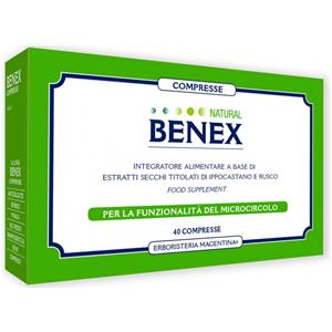 Erboristeria Magentina Natural Benex - Integratore per Microcircolo con Ippocastano, Rusco e Vitamina C, 40 Compresse