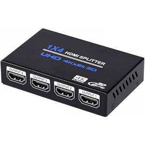 Ozvavzk Splitter HDMI 1 in 4 Out, Sdoppiatore HDMI 4K 30Hz Distributore Audio Video Supporto Duplicatore HDMI Display per HDTV,box,PS4,Lettore Blu-Ray