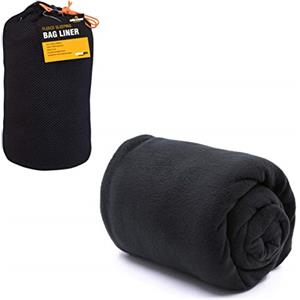 Milestone Camping Milestone - Fodera in Pile per Sacco a Pelo da Campeggio, Colore Nero
