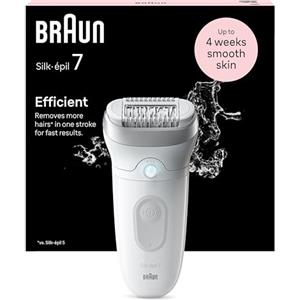 Braun Silk-épil 9 Depilatore Donna, Epilatore Elettrico Donna Con Testina Flessibile, Wet & Dry, Pelle Liscia a Lungo, Con Testina Per Rasoio Donna e Cappuccio Rifinitore, 9-041, Bianco/Argento