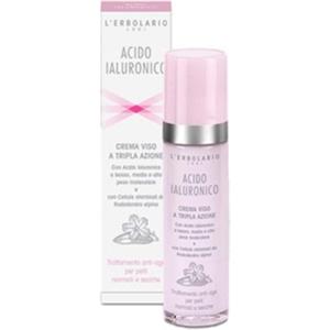 L'Erbolario Crema Viso Acido Ialuronico Tripla Azione - Trattamento Anti-Age per Pelli Normali e Secche 50 ml