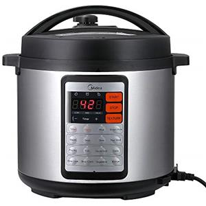 Midea Pentola a pressione elettrica da 5,5 l, 14 in 1, 1000 W, pressione elettrica del vapore, cuoci riso, pentola a vapore, pentola a pressione, cottura a vapore, in acciaio inox