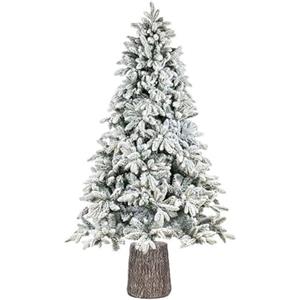 Nataland Albero di Natale Artificiale Verde Modello Nordend Con Altezza 210 Cm e Base a Tronco, Abete Super Folto con Effetto Realistico e Rami Con Aghi Anticaduta