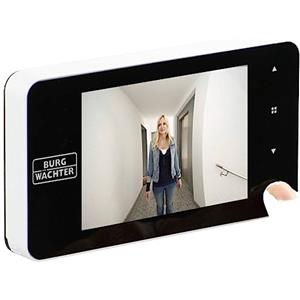 Burg-Wächter Spioncino digitale porta Door eGuard con campanello, Videocamera e monitor, Con visione notturna, Spessore porte 38-110 mm, Display 3,2, DG 8200, bianco