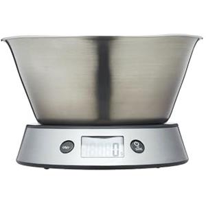 Taylor Pro Bilancia da Cucina Digitale con Ciotola Rimovibile, Standard Professionale con Funzione Tara e Alta Precisione, Finitura in Acciaio Inox, Portata Massima 5 kg