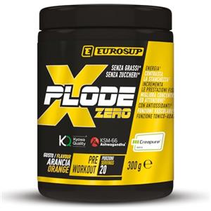 EUROSUP X-PLODE ZERO Eurosup - 300g - Arancia - Pre Workout - Zero zuccheri - Zero grassi - Creatine Creapure® - BCAA - Caffeina - Beta Alanina - Vitamine B1 e B6 - Vegan