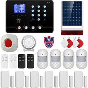 Wolf Guard W4Q-W06 WiFi 4G kit sistema di allarme antifurto casa wireless domestico con sirena solare da esterno, rilevatore di movimento grandangolare, APP Tuya Smartlife (W4Q-X)