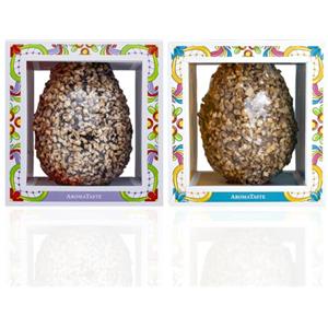 Aromataste Uova di Pasqua Artigianali | Cioccolato al Latte e Cioccolato Fondente | Nocciole di Giffoni | Confezione Regalo | 2x300 g