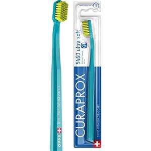 Curaprox 5460 Ultra Soft - Spazzolino da denti manuale con 5460 setole ultra morbide, Verde turchese