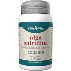 ERBA VITA Integratore Alimentare di Alga Spirulina - 60 Capsule - Utile al recupero fisico, 60 unità, 1