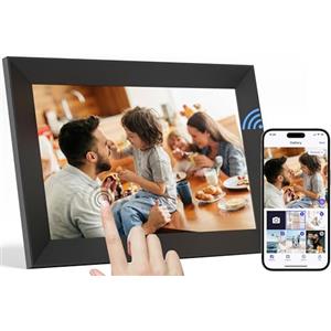 Tibuta Cornice digitale Wi-Fi Tibuta da 10,1 pollici, touch screen IPS 1280 x 800, cornice elettronica, rotazione automatica, montaggio a parete, può visualizzare foto e video tramite APP (10 Pollici)