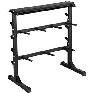 Yaheetech Rastrelliera Pesi Manubri Supporto Bilanciere Porta Dischi Pesi Manubri per Palestra Casa a 3 Ripiani Carico Massimo 300 kg