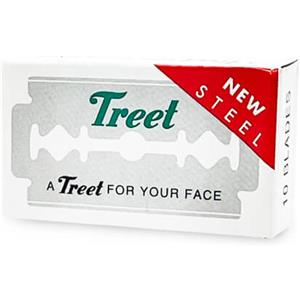 Treet New Steel - Lamette da Barba in Acciaio, Confezione da 10 Pezzi per una Rasatura Efficace e Precisa