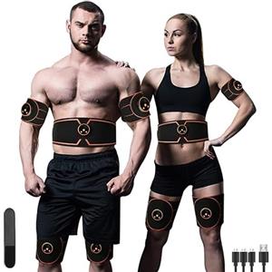 Zhailyn Elettrostimolatore Muscolare, Elettrostimolatore per Addominali, Trainer Wireless per Addome, EMS Stimolatore Addominale, con USB, per Esercizio Quotidiano Ragazzi e Ragazze(8 Modalità+19 Intensità)