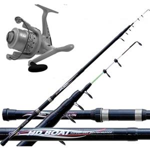 generico Canna da Pesca bolentino telescopica mt. 2,40 + Mulinello Mare Barca orata mormora Kit