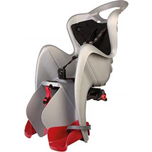 b bellelli Mr Fox - Seggiolino bici posteriore - attacco Clamp - Si fissa al portapacchi - dai 9 mesi ai 8 anni - max 15 kg - colore Silver