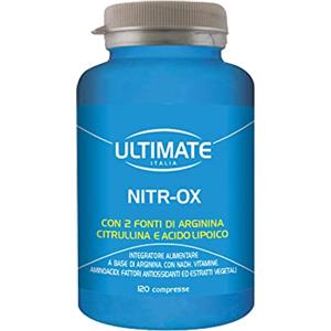 Ultimate Italia - Nitr-ox - Integatore con 2 fonti di arginina citrullina e acido lipoico - 120 Cpr
