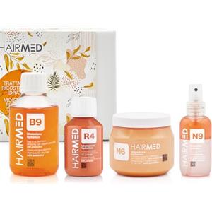 HAIRMED haircare innovative HAIRMED, Set Trattamento Idratante per Capelli Secchi Professionale, con Shampoo B9, Maschera N6, Balsamo Spray N9 e Siero Cheratina R4, Kit Ricostruzione Capelli