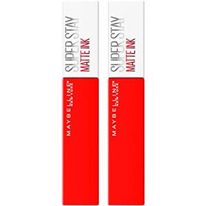 Maybelline 2x Maybelline New York SuperStay Matte Ink Tinta Labbra Rossetto Liquido Colore 320 Individualist