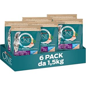 PURINA ONE Bifensis Appetito Difficile Crocchette per Gatti Adulti con Merluzzo e Trota 6 Sacchi da 1.5kg