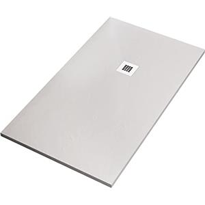 OLIMPO DOCCE - Piatto doccia bianco in marmoresina con griglia inox e Piletta Gratis - STAR PLUS - 90x90