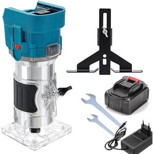 Generic Rifilatore Verticale Fresatrice Elettrica 800W 18V, Fresatrice per Legno Multifunzione Trimmer 6.35mm, 14000 RPM, 6 Velocità Variabili